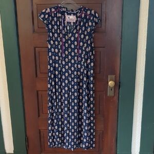 Anthropologie Floreat Wide Leg Block Print Jumpsuit